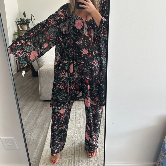 NWT Natori 3pc pajama set robe camisole pants luxurious floral XL Neiman Marcus - Picture 13 of 13